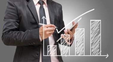 İşadamı el yazma grafik 