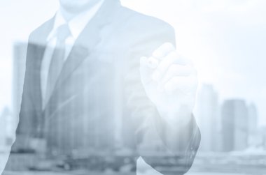 Cityscape bina ile işadamı