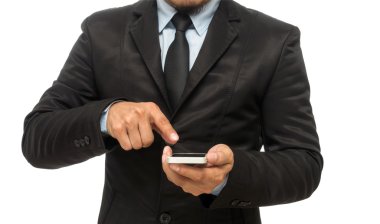 akıllı telefon kullanan iş adamı