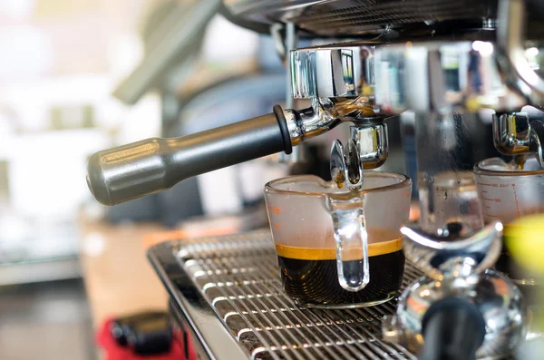 Coffee machine making espresso — Stock Photo, Image