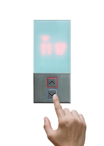 Χέρι αφής κουμπί ασανσέρ — Φωτογραφία Αρχείου