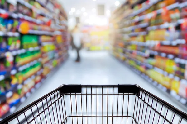 Store with trolley in department store — Stock Photo, Image