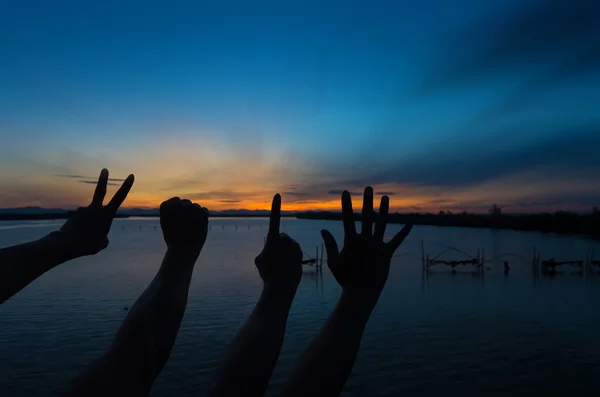 Le mani effettuano il simbolo di anno 2015 — Foto Stock