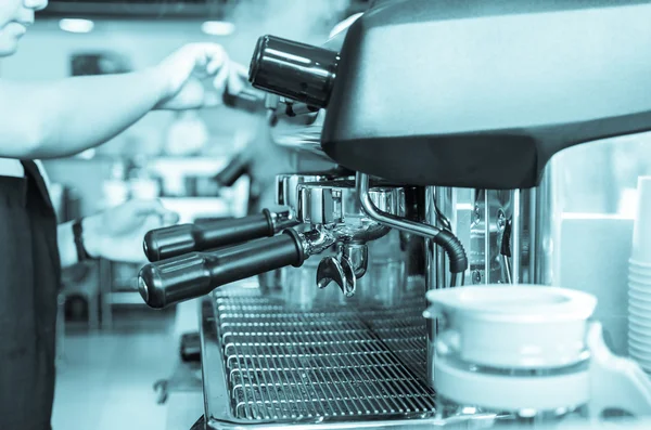 Coffee machine making espresso — Stock Photo, Image