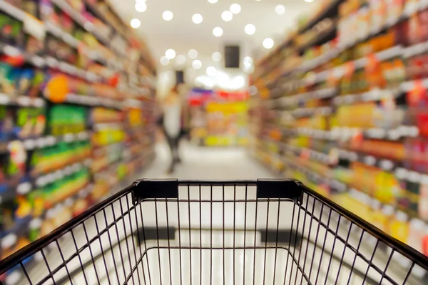 Store with trolley in department store — Stock Photo, Image