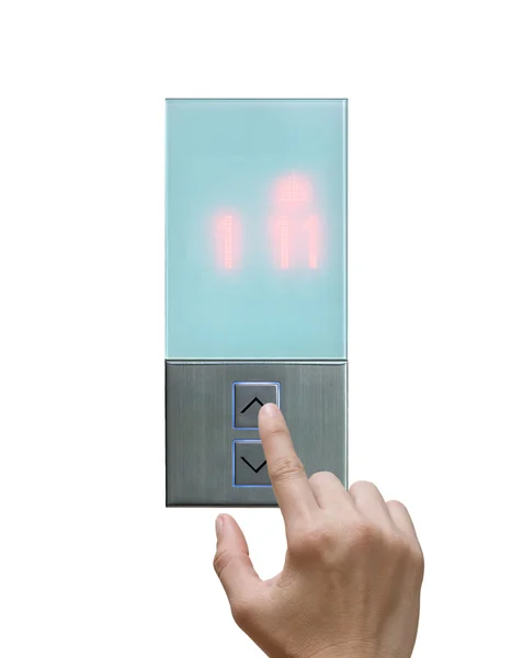 Botón elevador de mano táctil —  Fotos de Stock