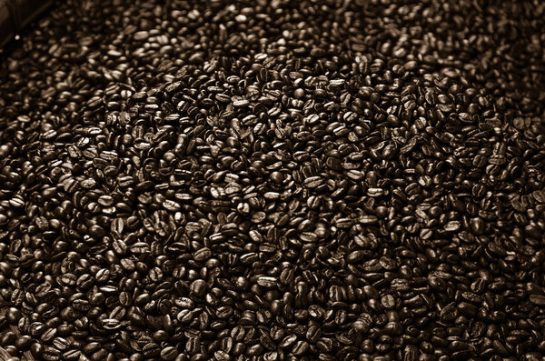 Coffee beans on basket