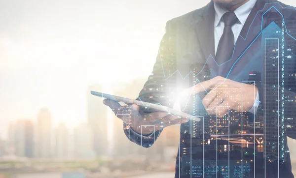 Businessman using tablet — Stock Photo, Image