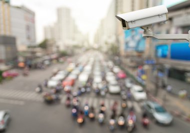 Güvenlik kamera ve trafik sıkışıklığı 
