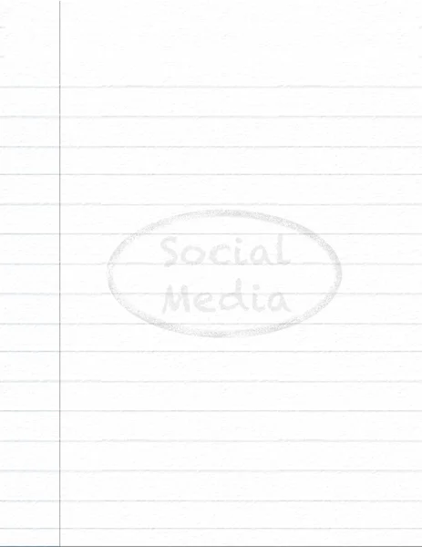 Papel de cuaderno con marca de agua de redes sociales —  Fotos de Stock