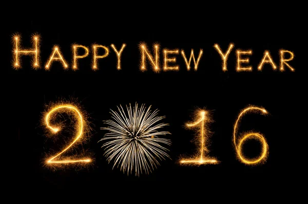 Szczęśliwego nowego roku 2016 z fajerwerkami — Zdjęcie stockowe