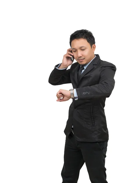 Tânăr om de afaceri vorbind pe telefonul mobil — Fotografie, imagine de stoc