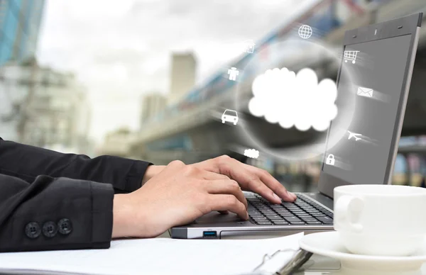 stock image Businessman Hand pressing keyboard  