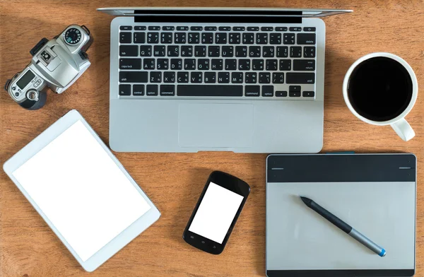 Modèle de bureau vue du dessus — Photo