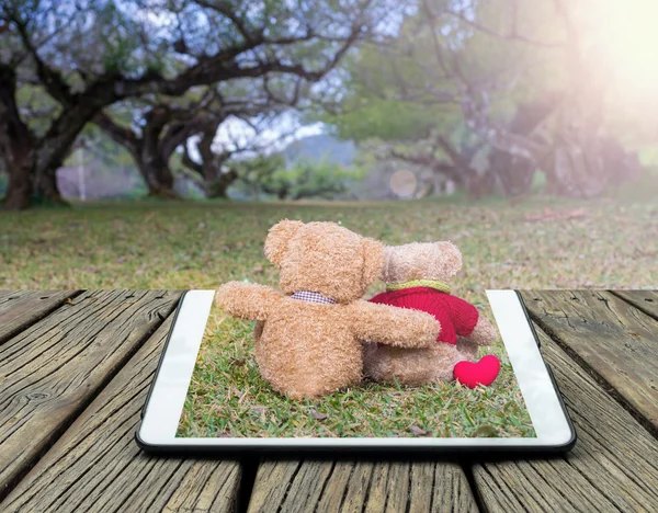 Conceptual image of two teddy bears — Stock Photo, Image