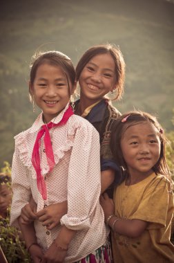 Tanımsız Vietnamca Hmong çocuk 