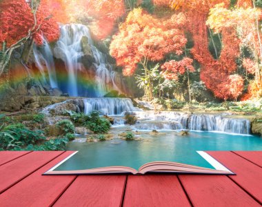 Kavramsal kitap görüntü güzel şelale