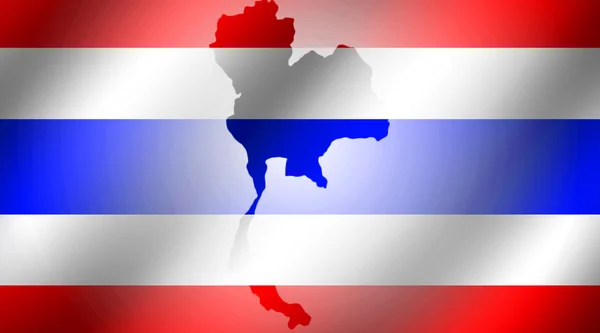 Map of Thailand on flag — Stock Photo, Image