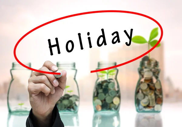 Férfi kézi írás Holiday — Stock Fotó