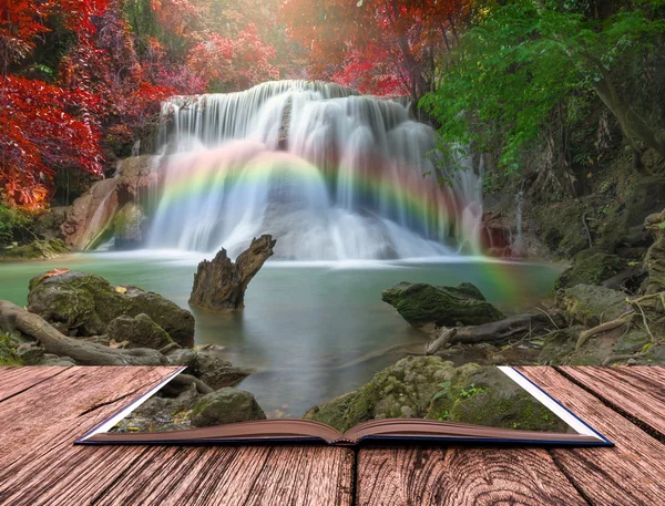 Conceptual book image of Beautiful waterfall 