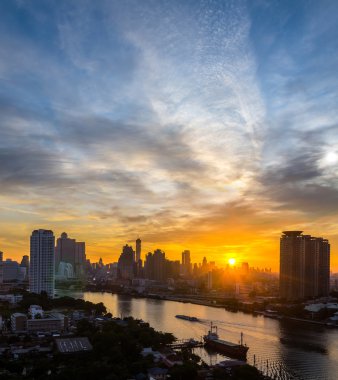 Bangkok cityscape gündoğumu 