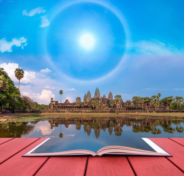Angkor Wat görüntüsünü açık kitap 