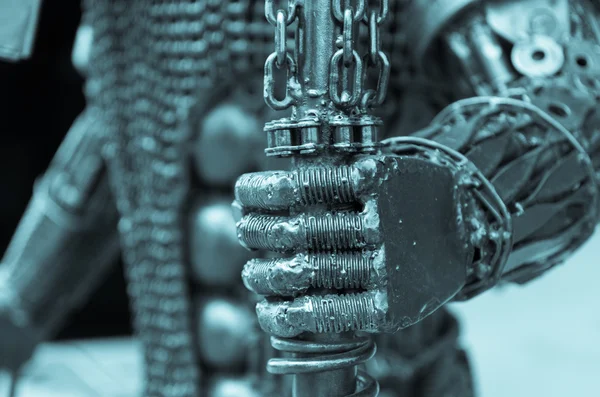 Ocelový řetěz rukou robota — Stock fotografie