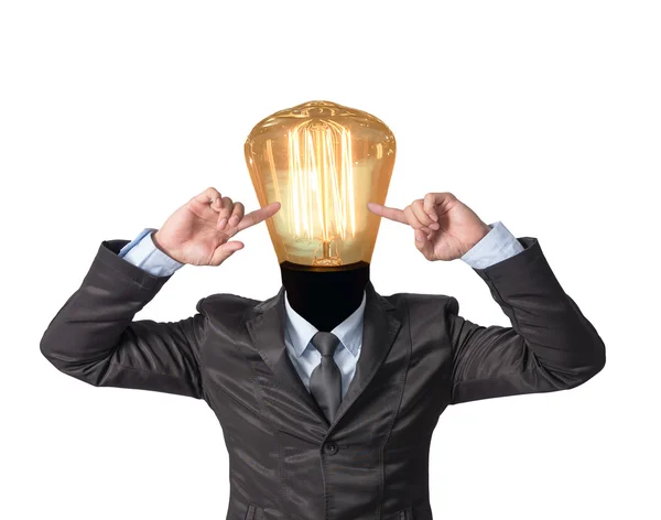 Azjatycki biznesmen z lampką nad głową — Zdjęcie stockowe