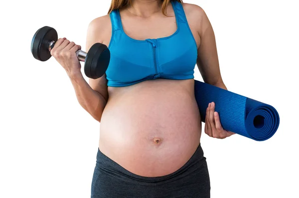 Asya hamile egzersiz yaparak kadın — Stok fotoğraf