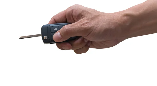 Ο άνθρωπος χέρι που κρατά το κλειδί του αυτοκινήτου — Φωτογραφία Αρχείου