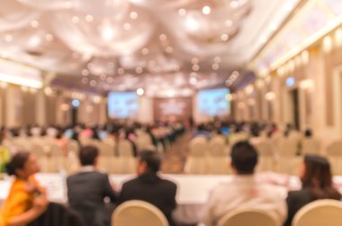 Konferans salonunun soyut bulanık fotoğraf