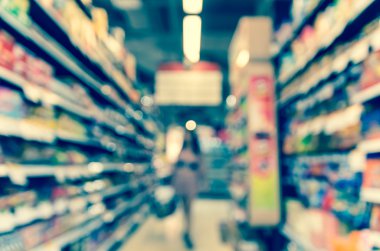 Bokeh ile süpermarket bulanık arkaplan 