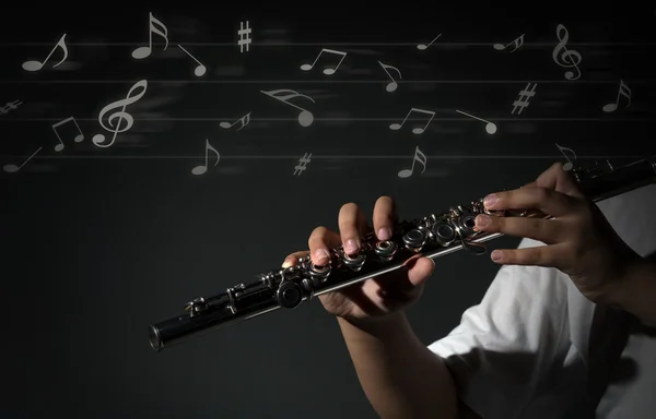 Música de flauta tocando — Fotografia de Stock