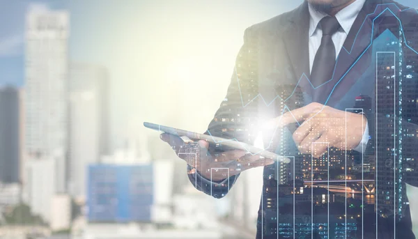 Businessman using tablet — Stock Photo, Image