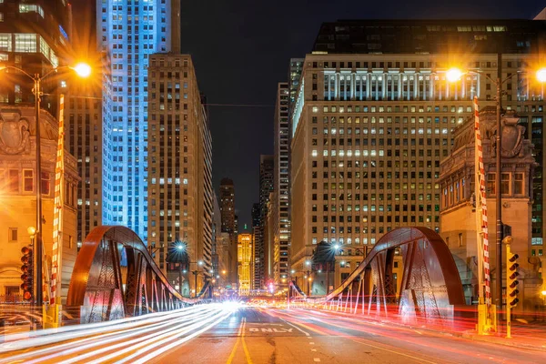 Сцена Прогулки Реке Чикаго Светлое Время Суток Горизонт Центра Города — стоковое фото