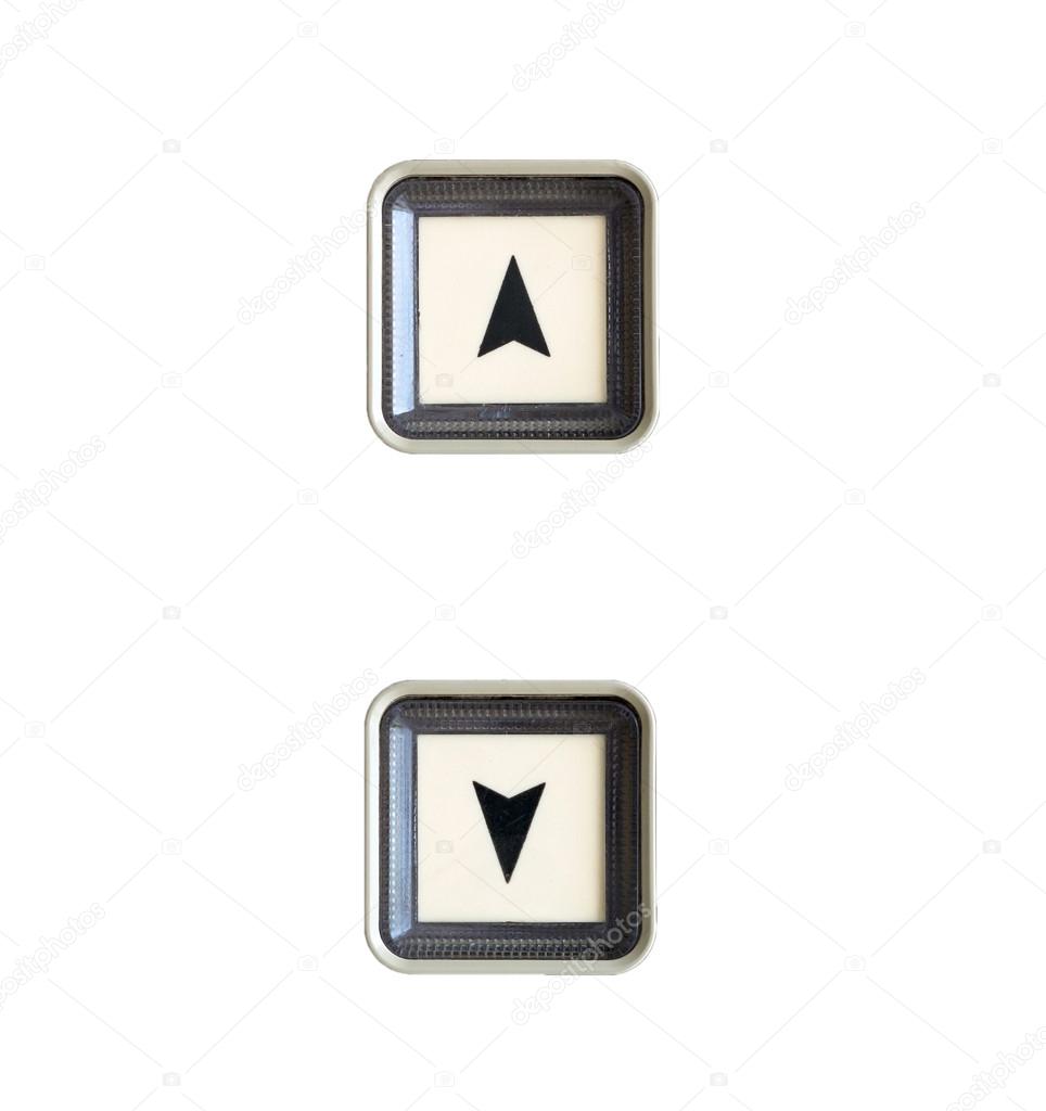 Elevator Button up and down direction on white background