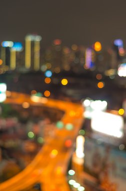 Cityscape yükseltilmiş Otoban arka planlı, bulanık fotoğraf bokeh