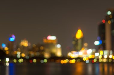 Cityscape arka plan nehir tarafında, bulanık fotoğraf bokeh