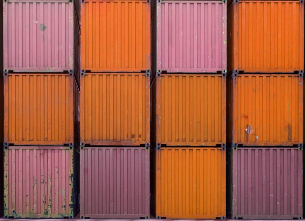 Containers stapel voor verzending — Stockfoto