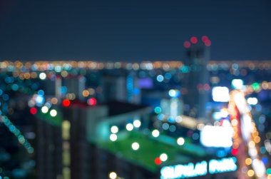 Şehir manzarası arka planı, bulanık fotoğraf bokeh