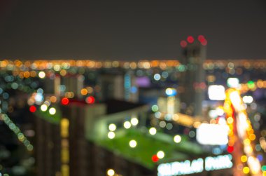 Şehir manzarası arka planı, bulanık fotoğraf bokeh