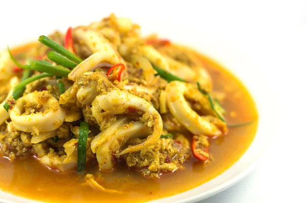 Bläckfisk i gul curry — Stockfoto