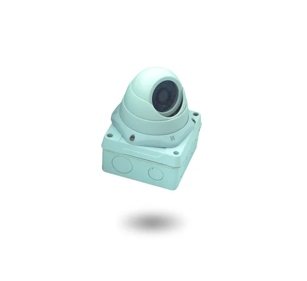 CCTV bewakingscamera in gebouw op witte achtergrond — Stockfoto