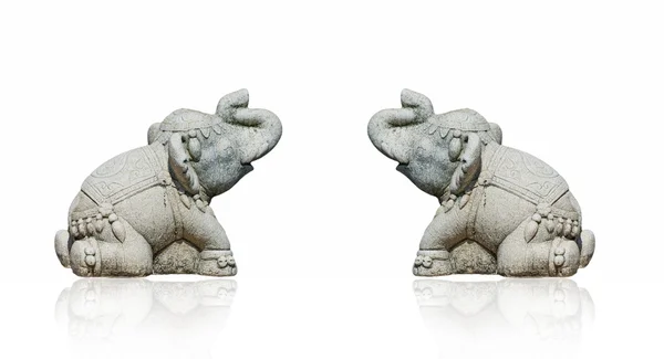 白色背景上的大象雕像隔离 — 图库照片