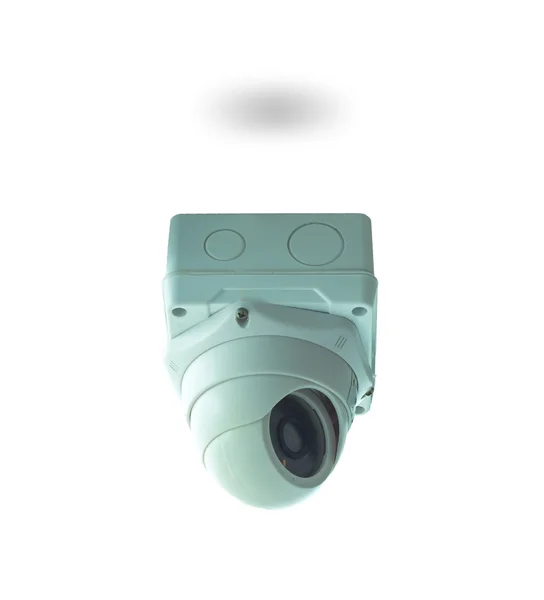 CCTV security camera in building on white background, isolate — Stock Photo, Image