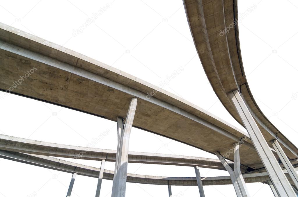 Elevated expressway,The curve of bridge, bangkok, thailand