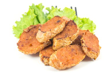 Derin kızarmış Yengeç, karides Roll sebze ile yerde