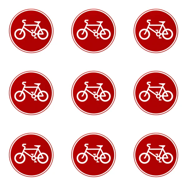 Znak rowerowy czerwony kolor na białym tle — Zdjęcie stockowe