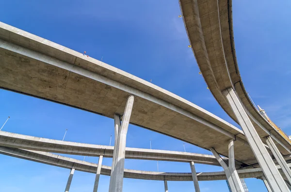 Yükseltilmiş Otoban, eğri köprü, bangkok, Tayland
