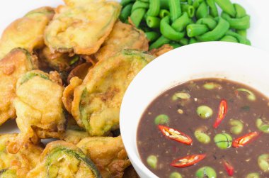 Chili Sos, nam prik kapi kızarmış patlıcan, Tayland gıda ile